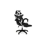 Fauteuil de bureau gamer pivotant ajustable en hauteur GEEK noir / blanc Taille unique