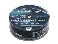 MediaRange - 25 x DVD+R DL - 8.5 Go (240 minutes) 8x - blanc - surface imprimable par jet d'encre - spindle