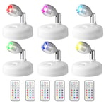 6 Pcs RGB LED Spotlight with Remote, 13 Color Spotlight, Battery Operated8181