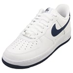 Nike Air Force 1 07 Mens Fashion Trainers in White Navy - 8.5 UK