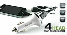 Multi USB Charging Cable for Old iPhone 30pin, & More with Car Charger