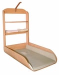 roba Table à Langer Murale Rabattable en Bois Naturel + Matelas de Change Imperméable Liebhabaer Imprimé Ourson - 2 Étagères Pratiques - peu Encombrante - Supporte Jusqu'à 11 kg