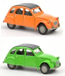 Lot de 2 Citroën 2CV - 3 inches 7.5cm 1/64 NOREV Voiture miniature L3IN7