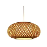 GaoF Retro Style Creativity Spherical Rattan Nest Lampshade Chandelier, Bamboo Chandelier for Dining Room，Japanese Tatami Restaurant Hanging Lights Zen Bedroom Lamp E27