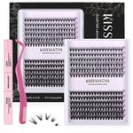 Cluster Eyelashes Extensions Kit, 240 Pcs 20D+40D 9-14mm 0.07D Curl Mixed Individual DIY Lashes with Lash Bond & Seal and Applicator,Cluster Lashes Starter Kit(9-14mm Mix 20D+40D Lashes Extension Kit)