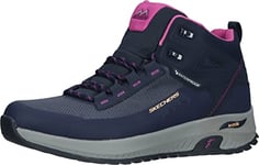 Skechers Arch Fit Discover, Bottes Femme, Bordure en Cuir Bleu Marine Thermofusible en Maille Violette,35.5 EU