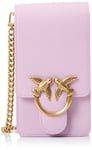 Pinko Love One Smart Veau Soie, Accessoire de Voyage-Cache-Cou Femme, Wwgq_Lilas-Antique Gold, 47 EU