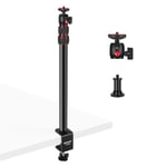 NEEWER Extendable Camera Desk Mount with Ball Head, 17"-40" Adjustable Table Light Stand with 1/4" Screw & C Clamp for DSLR Camera, Ring Light, Live Stream, Vlog, Max Load: 6.6lb/3kg, TL283 (RED)