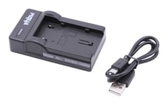 vhbw Chargeur USB de batterie compatible avec JVC GY-HM100, GY-HM100E, GZ-MG130, GZ-MG131 batterie appareil photo digital, DSLR, action cam