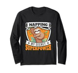 Napping Superpower Power Nap Lazy Pajama Day Sleep Sloth Long Sleeve T-Shirt