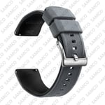 (18mm Smokey Black 1)Nopeasti vapautuva kumikellon ranneke Silikoni kellon ranneke Huawei Samsung Garmin kellon vaihtoranneke - kellon rannekkeet