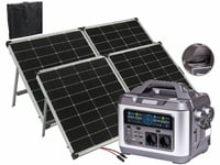 Batterie et convertisseur solaire HSG-1120 avec 2 panneaux solaires et câble -