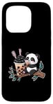 Coque pour iPhone 15 Pro Panda Kawaii avec Bubble Tea