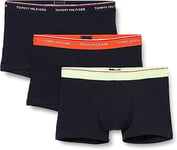 Tommy Hilfiger Men Boxer Short Trunks Underwear Pack of 3, Multicolor (Iced Aloe/Orange/Navy), S