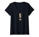 Womens | Glory To God | Faith Based Christian Inspiration V-Neck T-Shirt