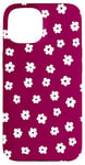 Coque pour iPhone 15 Motif floral bordeaux et blanc