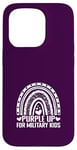 Coque pour iPhone 15 Pro Purple Up For Military Kids Sensibilisation Militaire Enfant Arc-en-ciel