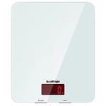 ACCUWEIGHT 201 Digital Kitchen Scales Food Scale with Tempered Glass Platform Electronic Cooking Scales with Backlit LCD Display Multifunctional Scale for Home Office Use, 5kg,11lb