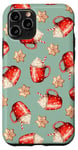 iPhone 11 Pro Cozy Cappuccino and Snowflake Cookies on Mint Green Case