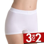 Sloggi Trosor Double Comfort Shorts Vit bomull 44 Dam