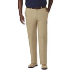 Haggar Men's Comfort Stretch Classic Fit Flat Front Cargo Pant-Regular and Big & Tall Sizes Casual, Khaki-Bt, 44W x 32L