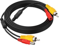 Vidéo Cable Rallonge Rca Jack Câble + Dc D'Alimentation 2.1X5.5Mm Plug 2-In-1 Pour Recul Voiture Prise Phono Connecteur Caméra Moniteur 5M 16.5Ft[VID062686]