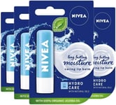 NIVEA Lip Balm Hydro Care with SPF Pack of 4 (4 x 4.8g),