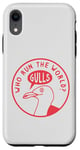 Coque pour iPhone XR Jeu de mots amusant en forme de mouette : « Who Run The World? Gulls! »