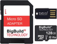 128 Go U3 100 Mo/S Ultra Rapide Microsd Carte Mémoire Pour Mobile De Nokia G10, G11/G11 Plus, G21, G50, X10, X100