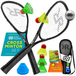 Rush Racket Kit de badminton RS3 Speed 5 pièces 2 raquettes 5 balles à ressor...