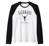 Deadwood South Dakota USA Vintage Distressed Style Design Raglan Baseball Tee