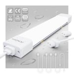 WNSNOU Néon LED 43CM, 16W 1800lm Tube LED Blanc Froid 5000K, Bande LED, Lampe Fluorescente, Plafonnier étanche IP65, Adapté aux Armoires, Armoires, Ateliers, sous-sols, Bureaux, Grands Magasins