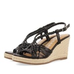 GIOSEPPO Femme Glide Sandale Cage Espadrille, Noir, 37 EU