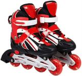 GYY Patins en Ligne Ajustables Rouleaux de Patins réglables en Ligne Rollerblades de Sport en Plein air Skates à Rouleaux de Sport pour Enfants garçons Filles (Color : Red, Size : 41EU)