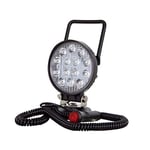 PICAA 1pcs 4 pouces 42W Rond Phare de Travail Led avec Aimanté, 12v 24v Projecteur LED Voiture Feux de Travail Lampe de Travail pour Camion Tracteur ATV SUV 4x4