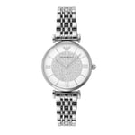 ARMANI AR1925 T-bar Silver Crystal Wrist Watch for Women