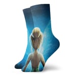 LREFON Chaussettes de Compression Tinker Bell Chaussettes équipage drôle décontracté Unisexe Impression Cheville Sport Chaussette