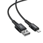 MFI-sertifioitu USB-Lightning kaapeli iPhone, 2.4A, 1.8m, musta