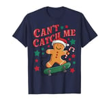 Can't Catch Me Groovy Christmas Gingerbread Man Boys Kids T-Shirt