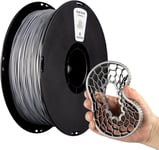 95A TPU Filament 1,75mm,Filament TPU flexible pour imprimante 3D,Haute Ténacité et Flexibilité,Précision Dimensionnelle+/-0,05mm,1kg(2,2lbs),Argent