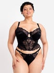 Curvy Kate Boost Bombshell Longline Padded Balcony Bra - Black Sparkle, Black, Size 32J, Women