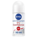 NIVEA Dry Confidence 72H Anti-Perspirant Roll-On Deodorant (50ml, Pack of 6), Women's Deodorant with 72H Odour Protection, Daily Use Anti-Perspirant Deodorant for Women