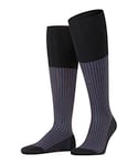 FALKE Men's Uptown Tie M KH Cotton Long Patterned 1 Pair Knee-High Socks, Black (Black 3000), 7-8