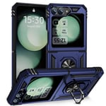 Samsung Galaxy Z Flip 6      Military Armour Ring Case    [Navy]