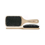 HERCULES SÄGEMANN - 9247 Paddle Brush | Brosse nourrissante à poils naturels | Brosse en poils de sanglier avec picots en polyamide | Brosse de soin pour cheveux longs | Bois clair