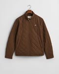 Gant Mens Quilted Windcheater Jacket - Brown - Size Medium