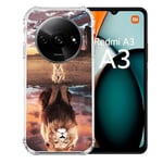 Cokitec Coque Renforcée pour Xiaomi Redmi A3 Animal Lion Reflet