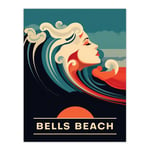 The Seaside Calls Bells Beach Australia Sunset Woman of the Waves Sea Siren Ocean Unframed Wall Art Print Poster Home Decor Premium