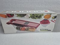 Mandolin Slicer Professional Cutter Chopper Fruit Vegetable Peeler Red  