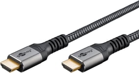 Goobay Höghastighets HDMI™-kabel med Ethernet, 15 m, Sharkskin Grey HDMI™-kontakt (typ A) > HDMI™-kontakt (typ A)